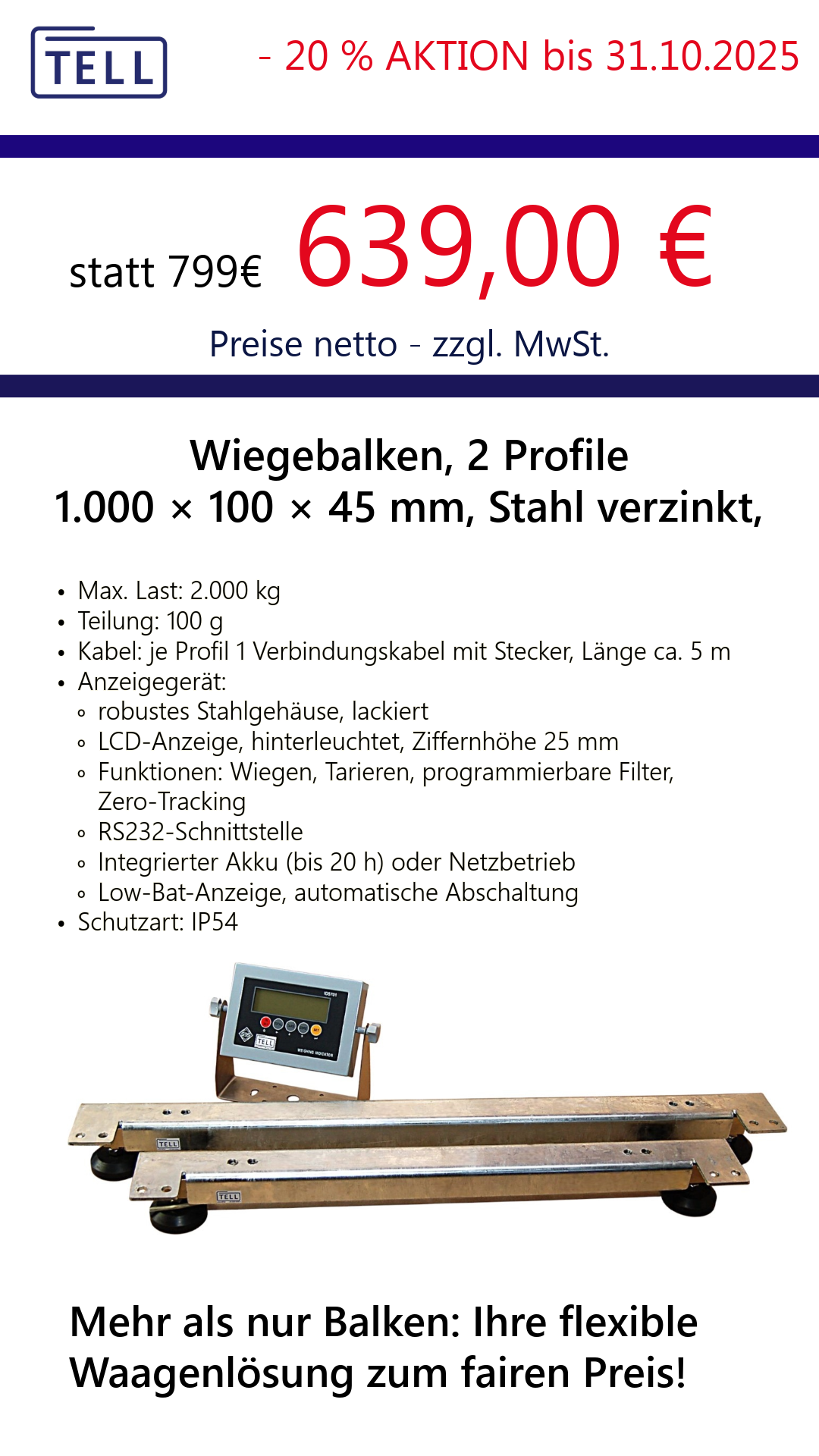 TELL Wiegebalken - Angebot