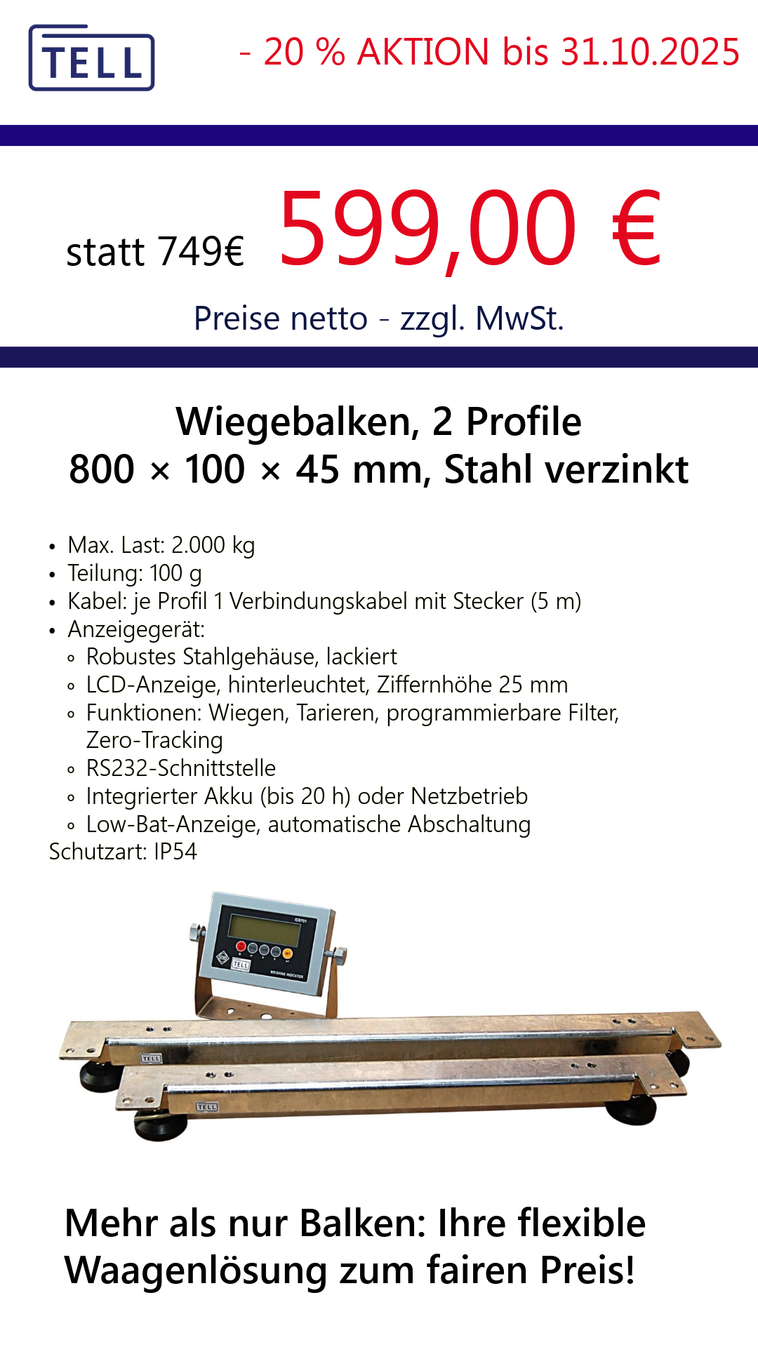 TELL Wiegebalken - Angebot